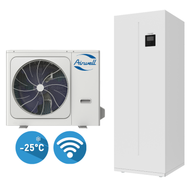Airwell Wellea WT 12,1/12,0kW šilumos siurblys su talpa Airwell Wellea WT 12,1/12,0kW šilumos siurblys su talpa
