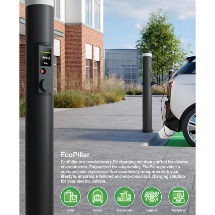 Elektromobilių krovimo stotelė EcoPillar 2x22kW su OCPP protokolu, valdymu Wi-fi 2 Elektromobilių krovimo stotelė EcoPillar 2x22kW su OCPP protokolu, valdymu Wi-fi 2