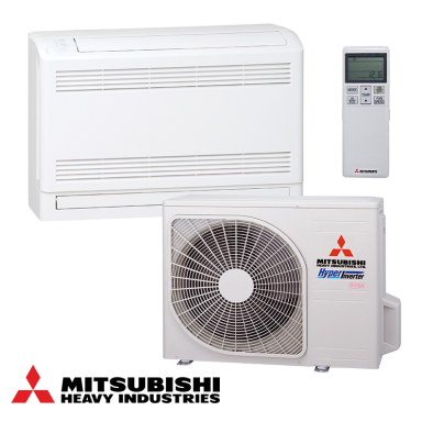MITSUBISHI MULTI - SPLIT INVERTER lauko blokas su sieniniu / grindiniu oro kondicionieriumi 4-iems kambariams MITSUBISHI MULTI - SPLIT INVERTER lauko blokas su sieniniu / grindiniu oro kondicionieriumi 4-iems kambariams