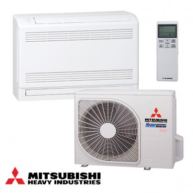 MITSUBISHI MULTI - SPLIT INVERTER lauko blokas su sieniniu / grindiniu oro kondicionieriumi 2-iems kambariams