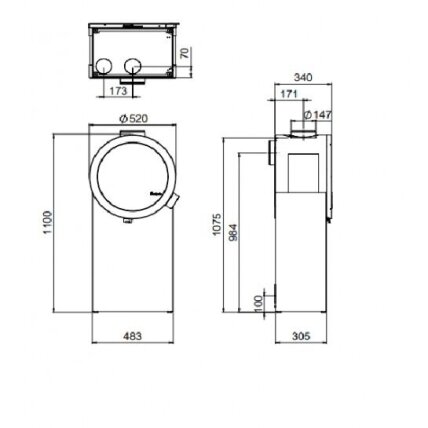 Nordpeis Me Basic plieninė krosnelė 5,8kW 1 Nordpeis Me Basic plieninė krosnelė 5,8kW 1
