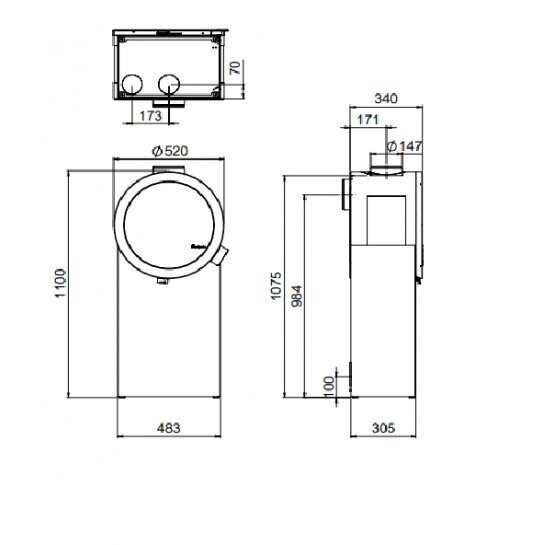 Nordpeis Me Basic plieninė krosnelė 5,8kW 1 Nordpeis Me Basic plieninė krosnelė 5,8kW 1
