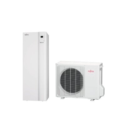 Šilumos siurblys Fujitsu Comfort WGYA050DG6 WOYA060LFCA 4.5/4.0 kW su 190 L talpa vienfazis Šilumos siurblys Fujitsu Comfort WGYA050DG6 WOYA060LFCA 4.5/4.0 kW su 190 L talpa vienfazis