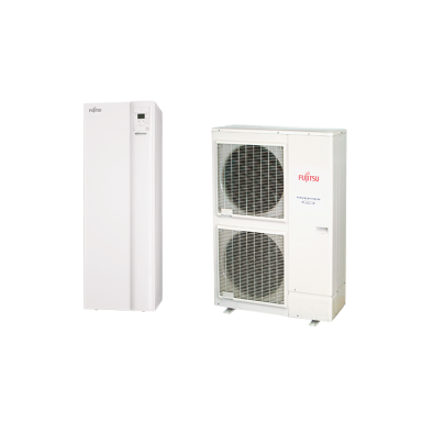 Šilumos siurblys Fujitsu High power WGYK160DG9 WOYK140LCTA 13.5/12.5kW trifazis su 190 L talpa Šilumos siurblys Fujitsu High power WGYK160DG9 WOYK140LCTA 13.5/12.5kW trifazis su 190 L talpa