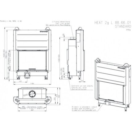 Židinio kapsulė Romotop KV HEAT H3LJ04 pakeliamomis durelėmis, 10kW 1 Židinio kapsulė Romotop KV HEAT H3LJ04 pakeliamomis durelėmis, 10kW 1