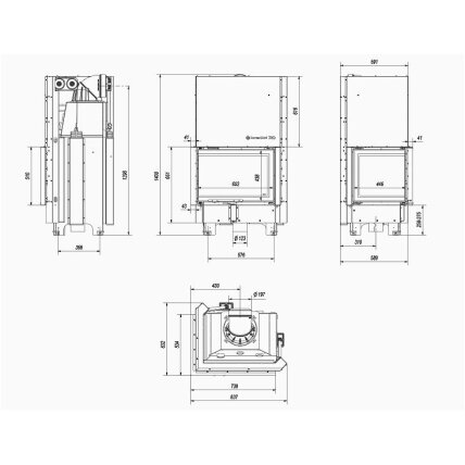 Židinio kapsulė, ugniakuras Kratki MBZ G/ L/BS, 13kW 3 Židinio kapsulė, ugniakuras Kratki MBZ G/ L/BS, 13kW 3